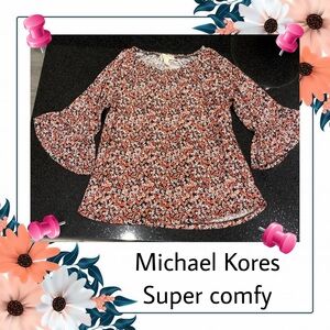 Michael Kors Floral Blouse - Black and Red
